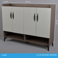 دولاب أربعة أبواب خشبي وأبيض