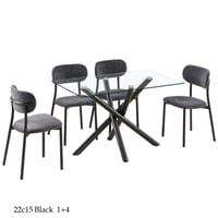 طقم طاولة طعام زجاج 4 و 6 كراسي أسود
