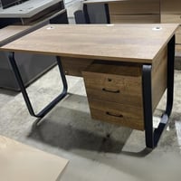 مكتب مع أدراج 120 و140 سم بني غامق