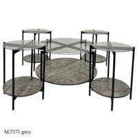 طقم طاولات خشب وزجاج عدة ألوان