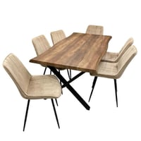 طقم طاوله طعام 6كراسي لون خشبي