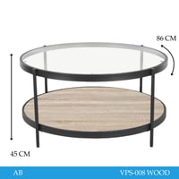 طاولة خشب وزجاج عدة ألوان