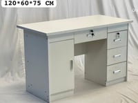 مكتب ميلامين 140 سم لون أبيض