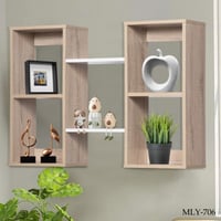 رف تخزين جداري خشب عدة ألوان