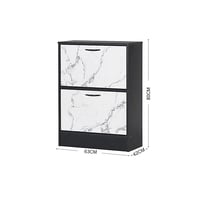 دولاب أحذية خشب دورين لون ابيض واسود