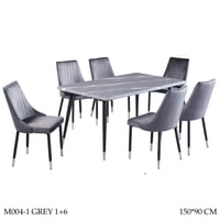 طقم طاولة طعام رخام 4و6و8 كراسي رمادي