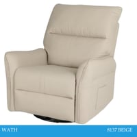 كرسي استرخاء دوار جلد فخم لون بيج