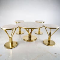 طقم طاولات خدمة استيل ذهبي