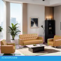 طقم مكتب جلد لون جملي