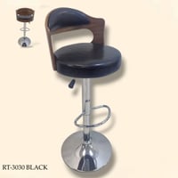 كرسي بار جلد ظهر خشب عدة الوان