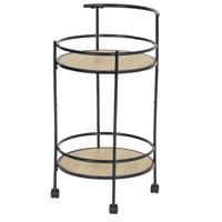 عربة تقديم خشبي فاتح