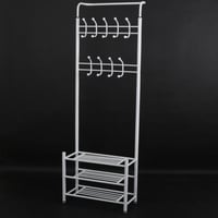 علاقة ملابس مزودة بأرفف لون أبيض