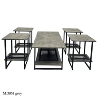 طقم طاولات خشب وراتان عدة ألوان