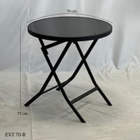 طاولة دائرية قزاز أسود عدة مقاسات