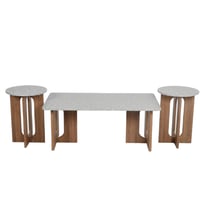 طقم طاولة وسط مودرن لون خشبي