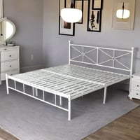 سرير ابيض (40-200-200) سم