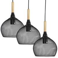 إنارة معلقة ثلاثية أسود شبكي