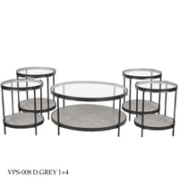 طقم طاولات خدمة خشب وزجاج عدة ألوان