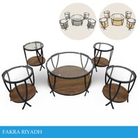 طقم طاولات زجاج عدة ألوان