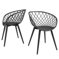 طقم 4 كراسي فايبر لون أسود