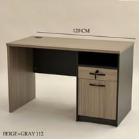 طاولة مكتب مع درج لون بني ورمادي مقاس 120 سم