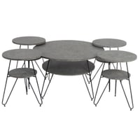 طقم طاولات خشبي رمادي