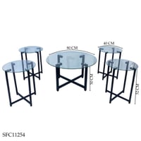 طقم طاولات زجاج عدة اشكال