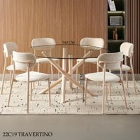 طقم طاولة طعام زجاج 4و6 كراسي