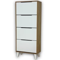 دولاب جزم لون خشبي وابيض