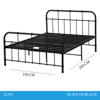 سرير عدة مقاسات لون أسود