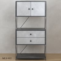 وحدة تخزين مع أدراج ورفوف عدة ألوان