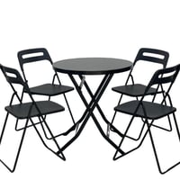 طقم طاولة و4 كراسي لون أسود