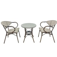 طقم طاولة وكرسيين لون بيج