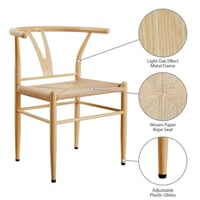 طقم 2 كراسي بوهيمي لون خشبي فاتح