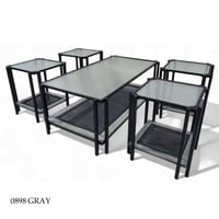 طقم طاولات 1+4 قزاز وراتان عدة الوان