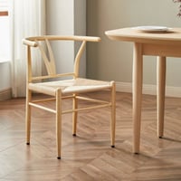 طقم 2 كراسي بوهيمي لون خشبي فاتح