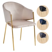 طقم 2 كراسي مخمل ستيل ذهبي عدة ألوان