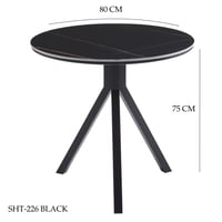 طاولة بورسلان دائرية 70و80 سم أسود