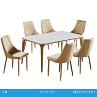 طقم طاولة طعام بديل رخام بيج 6و4 كراسي