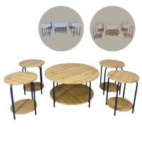 طقم طاولات خشبي عدة ألوان