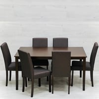 طقم طاولة و 6 كراسي ماليزي خشبي غامق