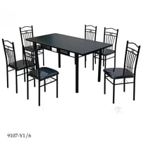 طقم طاولة طعام بورسلان و6 كراسي عدة ألوان