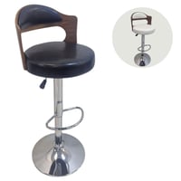 كرسي بار جلد ظهر خشب عدة الوان