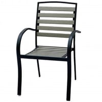 كرسي حديقة حديد لون اسود ورمادي