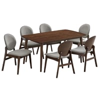 طقم طاولة طعام خشب ماليزي 6 كراسي لون كوفي