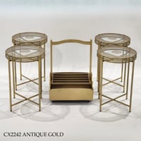 طقم طاولات شاي مع حامل عدة الوان