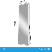مرآة أرضية مقاس 170 سم ضد الكسر لون أبيض