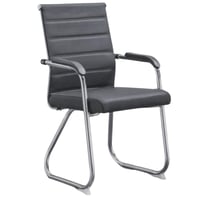 كرسي مكتب ثابت جلد اسود