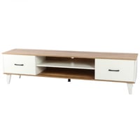 طاولة تلفزيون مقاس 160و180و200 سم خشبي وأبيض