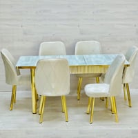 طاولة وست كراسي ثلاث ألوان(تتحكم في حجم الطاولة)